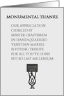 Monumental Thanks - a funny thank you poem for all the help and suppor card
