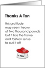 Thanks A Ton - a funny thank you for the graduation gift poem card
