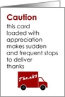 Caution - a funny thank you poem card