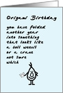 Origami Birthday - a funny birthday poem card