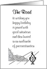 The Road - a funny belated birthday poem card