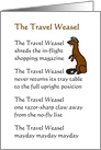 The Travel Weasel - a funny bon voyage poem card