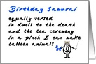 Birthday Samurai - a funny birthday poem card