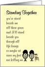 Standing Together - a funny poem about friendship and support card