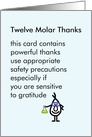 Twelve Molar Thanks - a funny thank you poem card