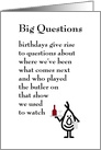 Big Questions - a funny birthday poem card