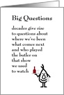 Big Questions - a funny fiftieth birthday poem card