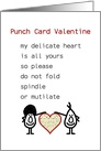 Punch Card Valentine - a funny Valentine poem card