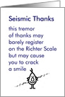 Seismic Thanks - a funny thank you poem from all of us card