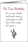 On Your Birthday - a funny happy birthday poem card