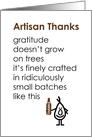 Artisan Thanks - a funny thank you poem card