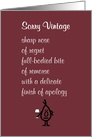 Sorry Vintage - a funny poem of apology card