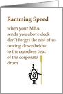 Ramming Speed - a funny MBA graduation congratulations poem card