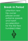 Break-In Period - A Funny Recovery From Hip Replacement Poem card