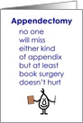 Appendectomy - A Funny Recovery From Surgery Poem card