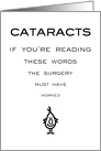 Cataracts - A Funny Cataract Surgery Get Well Poem card