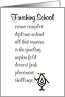 Finishing School, A Funny High School Graduation Congratulations Poem card