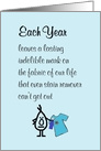 Each Year, A Funny Happy Birthday Poem card