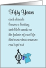 Fifty Years, A Funny Happy Fiftieth Birthday Poem card