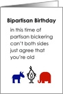 Bipartisan Birthday, A Funny Happy Birthday Poem card