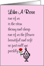 Like A Rose, a funny Happy Wedding Anniversary poem for your wife card