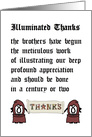 Illuminated Thanks, a funny thank you poem card