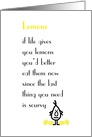 Lemons, A Funny Encouragement Poem card