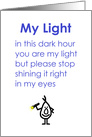 My Light, A Funny Thinking Of You Poem card
