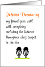 Interior Decorating, A Funny Poem For A Friend card