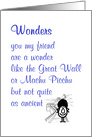 Wonders, A Funny Poem For A Friend card