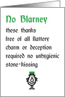 No Blarney, A Funny Thank You Poem card