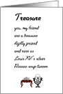 Treasure, A Funny Friendship Poem card