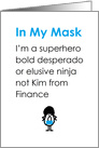 In My Mask Female A Funny Poem For A Friend In The Age of COVID-19 card