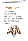 Vox Populi, A Funny Thank You Poem card