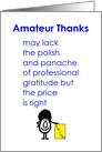 Amateur Thanks A Funny Thank You Poem card