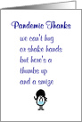 Pandemic Thanks A Funny Thank You Poem In The Days Of COVID 19 card