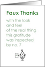 Faux Thanks A Funny Thank You Poem card