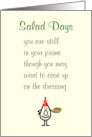 Salad Days A Funny Happy Birthday Poem card