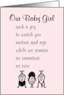 Our Baby Girl A Funny Birthday Poem For Our Daughter card