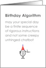 Birthday Algorithm A Funny Happy Birthday Poem card