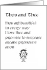Thou and Thee A Funny Valentine Poem card