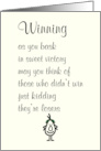 Winning A Funny Congratulations To Him Poem card