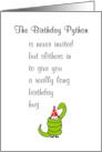 The Birthday Python A Funny Happy Birthday Poem card