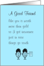 A Good Friend A Funny Thinking Of You Poem card