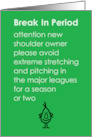 Break In Period A Funny Shoulder Replacement Poem card