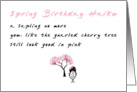 Spring Birthday Haiku A Funny Happy Spring Birthday Poem card