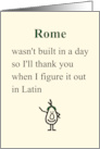 Rome A Funny Thank You Poem card