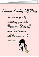 Second Sunday Of May - funny mother’s day card