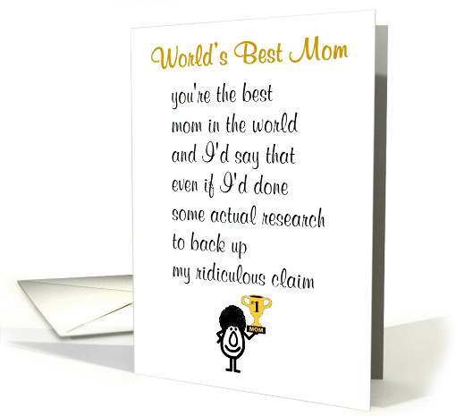 World's Best Mom - a funny Mother's Day poem card (1047211)