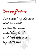 Snowflakes - a funny christmas poem card